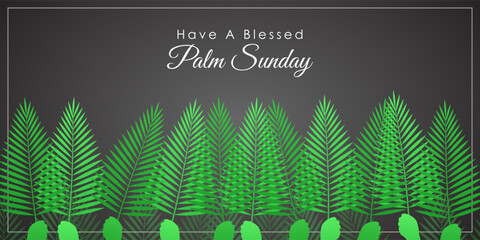 Vector illustration of Happy Palm Sunday wishes greeting banner