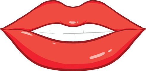 Lips red vector illustration. Perfect for art, postcards, cards, wall decor, t-shirts, cards, prints, drawing books, coloring books, wallpaper, prints, cards, ect.