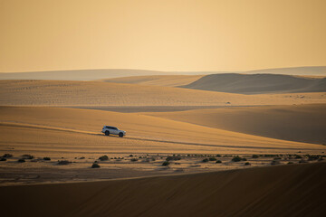 Fototapeta na wymiar Driving Through the Vast and Beautiful Desert Landscape