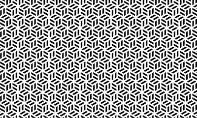 Seamless pattern background geometric with cube black and white style. Simple background.