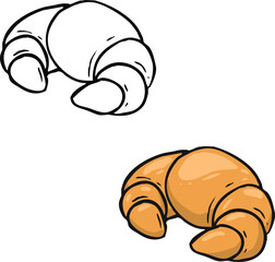 Croissant vector illustration. Perfect for art, postcards, cards, wall decor, t-shirts, cards, prints, drawing books, coloring books, wallpaper, prints, cards, ect.