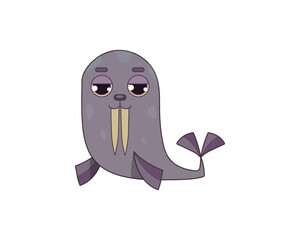 Walrus vector isolated colour icon.Walrus animal vector icon. Walrus icon