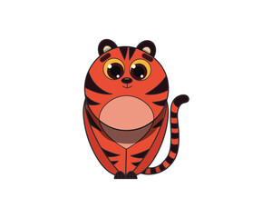 Tiger vector isolated. Tiger colour icon. Tiger animal vector icon. Tiger icon