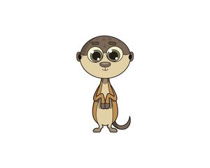 Meerkat vector isolated colour icon. Meerkat animal vector icon. Meerkat icon
