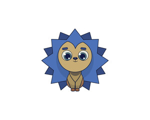 Hedgehog vector isolated colour icon. Hedgehog animal vector icon. Hedgehog icon