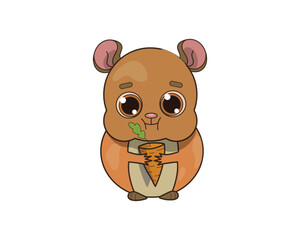 Hamster vector isolated colour icon. Hamster animal vector icon. Hamster icon