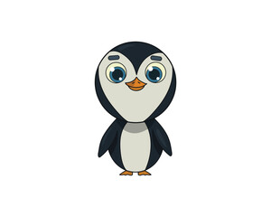 Penguin vector isolated colour icon. Penguin animal vector icon. Penguin icon