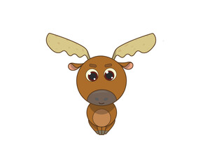 Moose vector isolated colour icon. Moose animal vector icon. Moose  icon
