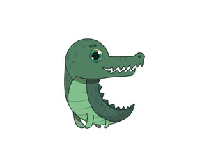 Crocodile vector isolated colour icon. Crocodile animal vector icon. Crocodile icon