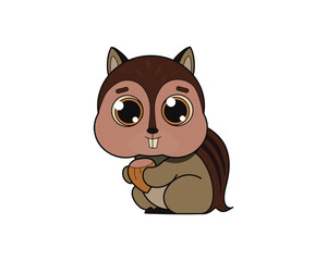 Chipmunk vector isolated colour icon. Chipmunk animal vector icon. Chipmunk icon