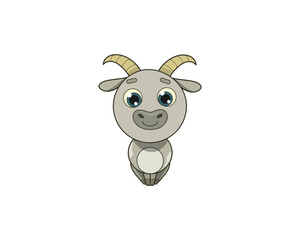 Goat vector isolated colour icon. Goat animal vector icon. Goat icon