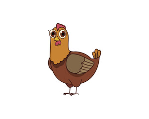 Chicken vector isolated colour icon. Chicken animal vector icon. Chicken icon
