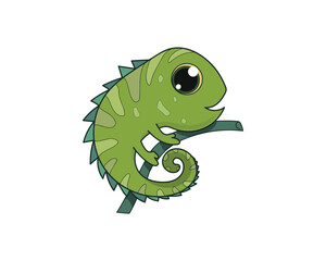 Chameleon vector isolated colour icon. Chameleon animal vector icon. Chameleon icon