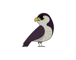 Falcon vector isolated colour icon. Falcon animal vector icon. Falcon icon