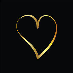 gold, heart, love, icon, vector, illustration, design, logo, template, flat, trendy,collection