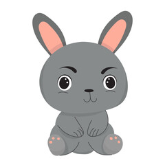 Fototapeta na wymiar rabbit, hare cute, cartoon for kids isolated vector