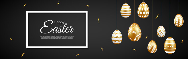 Vector illustration of Happy Easter wishes greeting