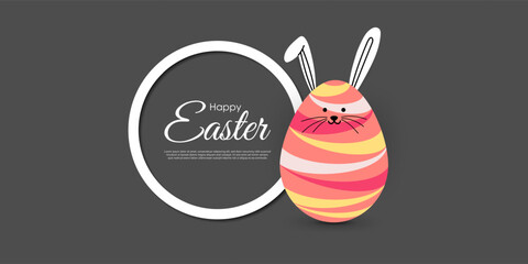 Vector illustration of Happy Easter wishes greeting