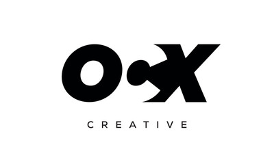 OCX letters negative space logo design. creative typography monogram vector