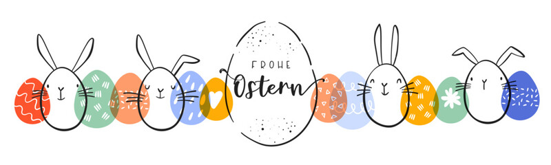 Lovely hand drawn easter designs with text in german 