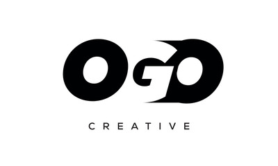 OGO letters negative space logo design. creative typography monogram vector