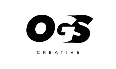 OGS letters negative space logo design. creative typography monogram vector