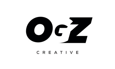 OGZ letters negative space logo design. creative typography monogram vector