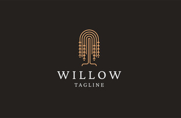 Willow tree logo icon design template flat vector - obrazy, fototapety, plakaty