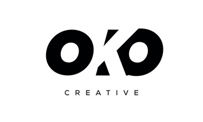 OKO letters negative space logo design. creative typography monogram vector