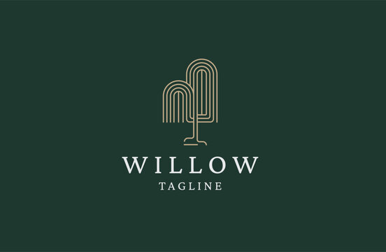 Willow tree logo icon design template flat vector