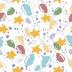 Holiday seamless pattern. Vector. Design for paper, print, fabric, wallpaper, packaging, textile, baby design