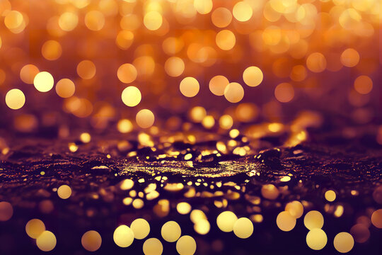 Glittering background blur golden decoration