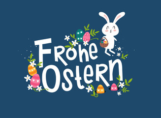 Lovely hand drawn easter designs with text in german 