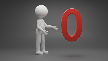 3d person with a number