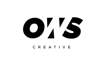 OWS letters negative space logo design. creative typography monogram vector