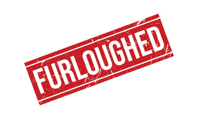 Furloughed Rubber Stamp Seal Vector