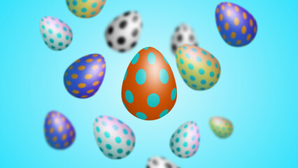 floating eggs illustration image for Easter holiday