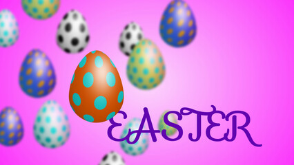 Easter greeting concept image with decorative Easter eggs