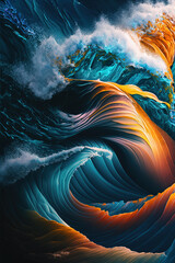 Beautiful Colorful Waves, Generative AI