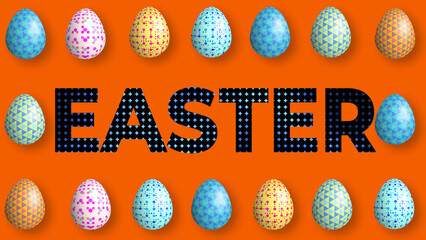 beautiful decorated frame with Easter eggs