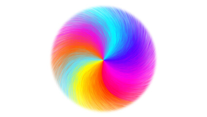 Rainbow Round Circle. PNG format, alpha channel illustration.