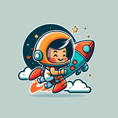 ocket outer space chibi icon character design cartoon spacecraft astronomy space exploration adventure digital art space art stars planets moon mars galaxies universe spaceflight rocket launch cosmos 