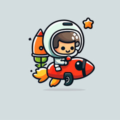 ocket outer space chibi icon character design cartoon spacecraft astronomy space exploration adventure digital art space art stars planets moon mars galaxies universe spaceflight rocket launch cosmos 