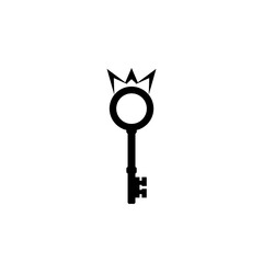 King key crown logo, icon isolated on white background. 