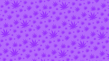 Cannabis Hanfblatt Muster Banner Hintergrund Design Lila