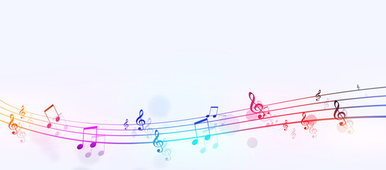 colorful music notes banner