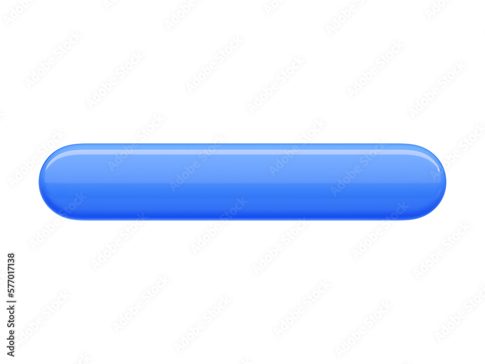 Poster rectangular long button with rounded and sharp borders 3d render illustration.
