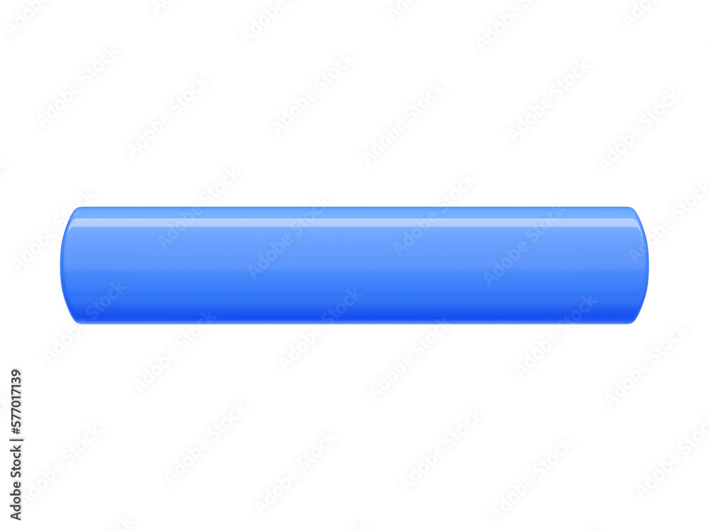 Poster rectangular long button with rounded and sharp borders 3d render illustration.