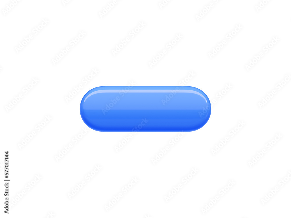 Poster rectangular long button with rounded and sharp borders 3d render illustration.