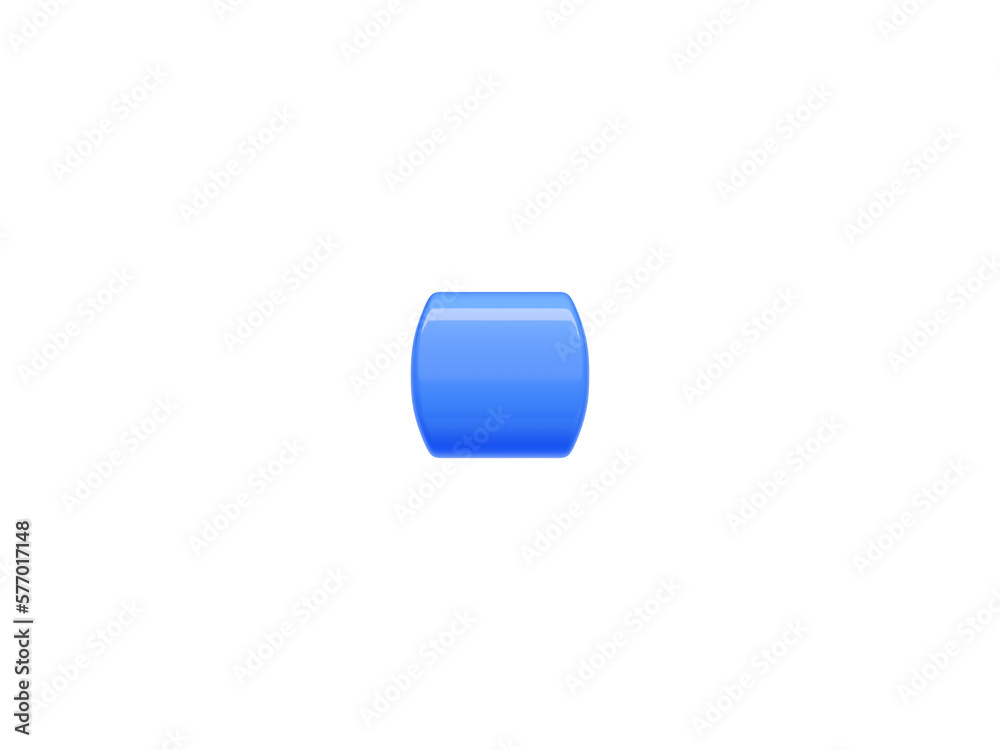 Poster rectangular long button with rounded and sharp borders 3d render illustration.